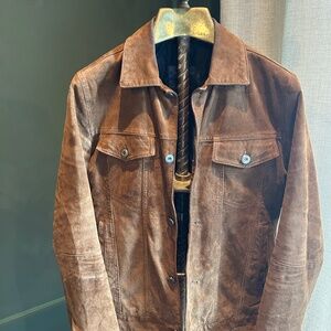 Zara suede trucker jacket